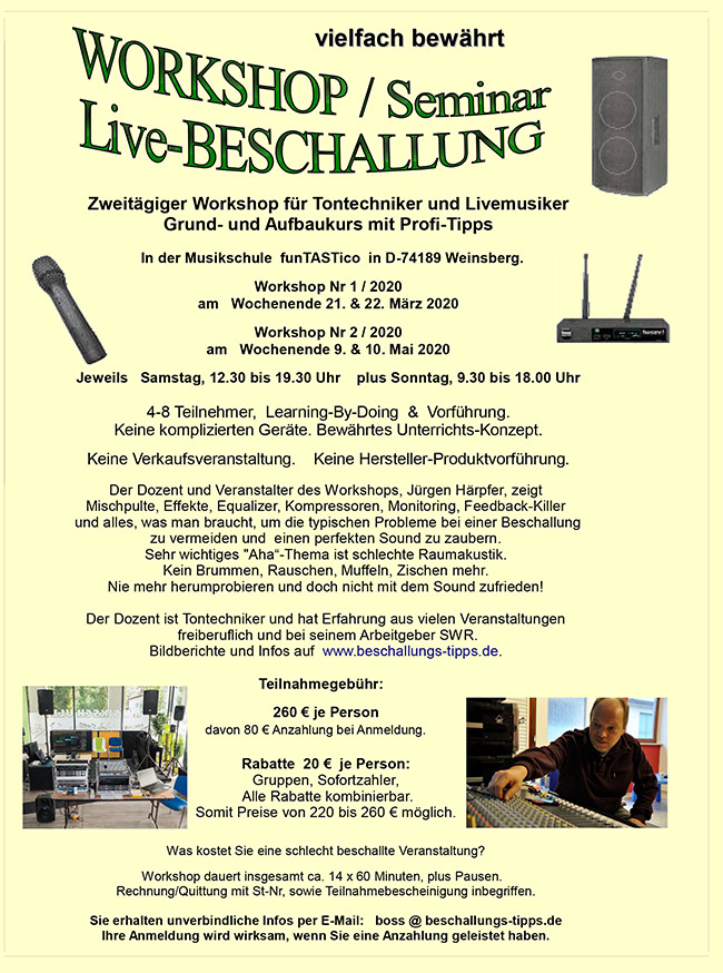 Der Flyer mit den Details des Workshops