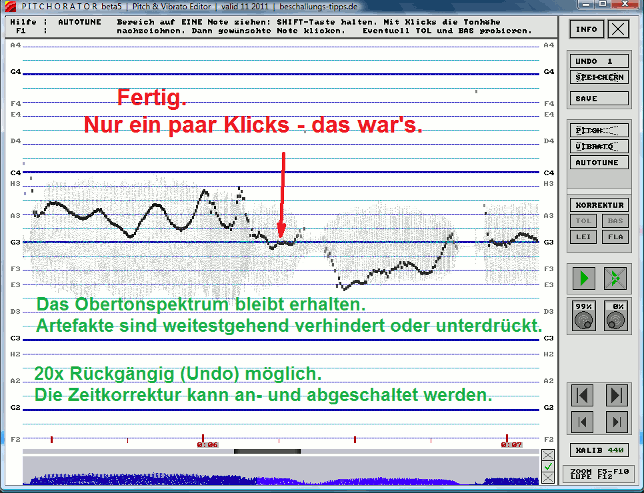 Pitchorator Pitching Tool Korrekturlinie zeichnen